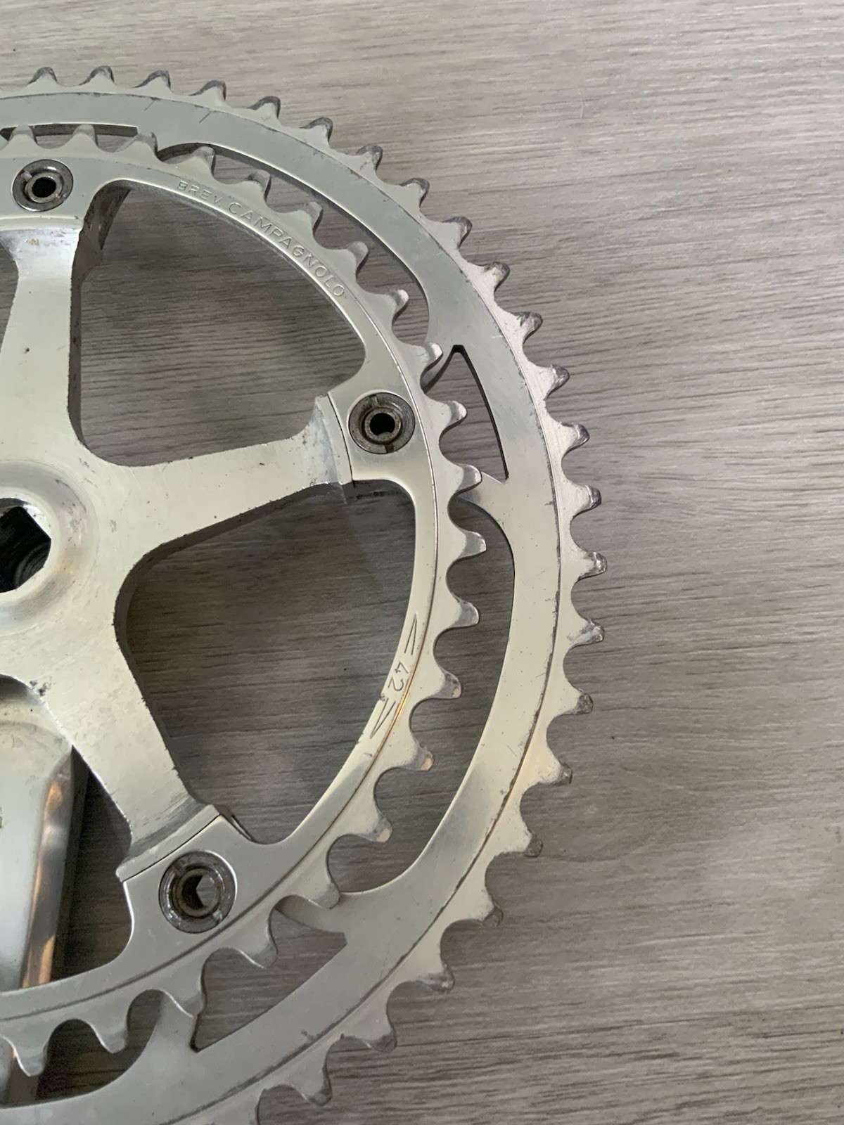 CAMPAGNOLO SUPER RECORD CRANKSET DOUBLE 53-42 TOOTH 170 MM ARMS RECORD CAPS