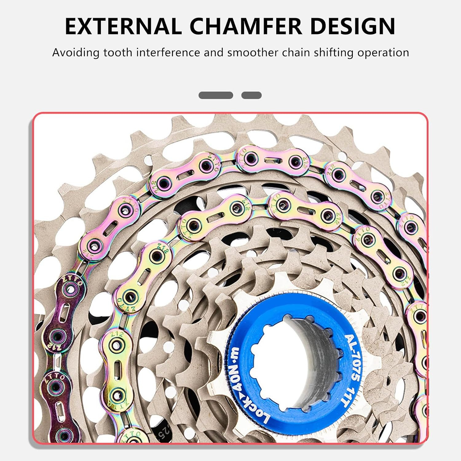 6/7/8 Speed Bike Chain, Bicycle Chain 1/2 X 3/32 Inch, 8-Speed Alloy Steel