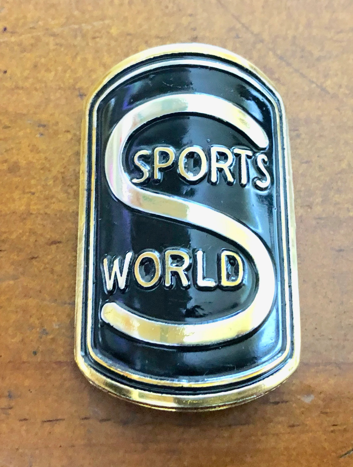 Sports World Head badge –Black Gold Highlights – old school bmx