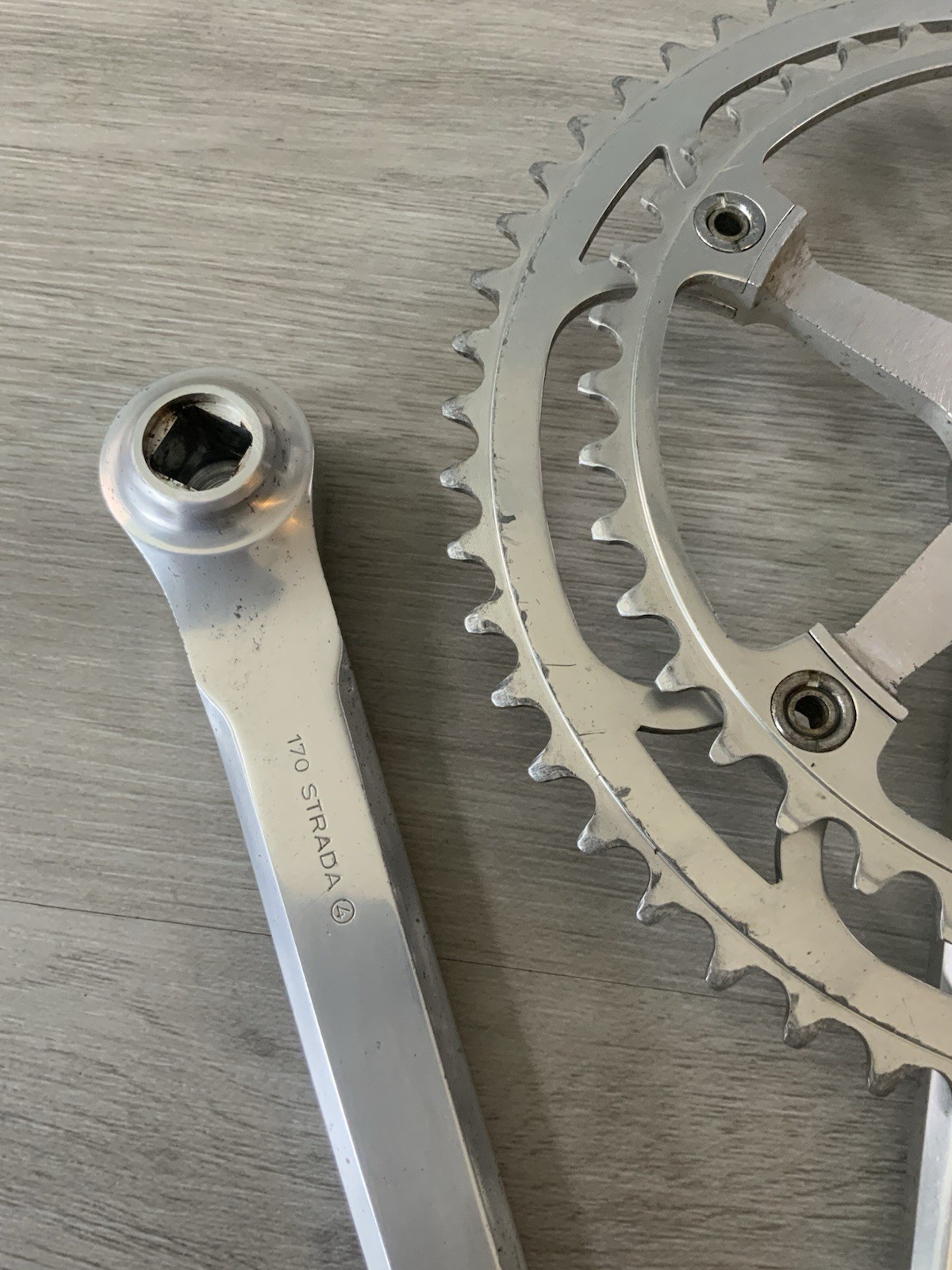 CAMPAGNOLO SUPER RECORD CRANKSET DOUBLE 53-42 TOOTH 170 MM ARMS RECORD CAPS