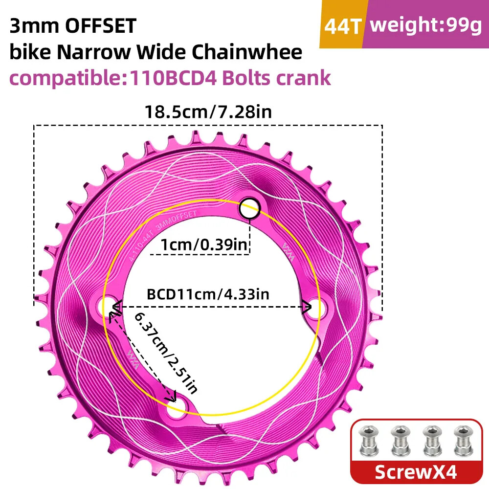VXM 110BCD Chainring 40T-58T Bicycle Chainwheel 110BCD 4claws Bolt R7000 R8000