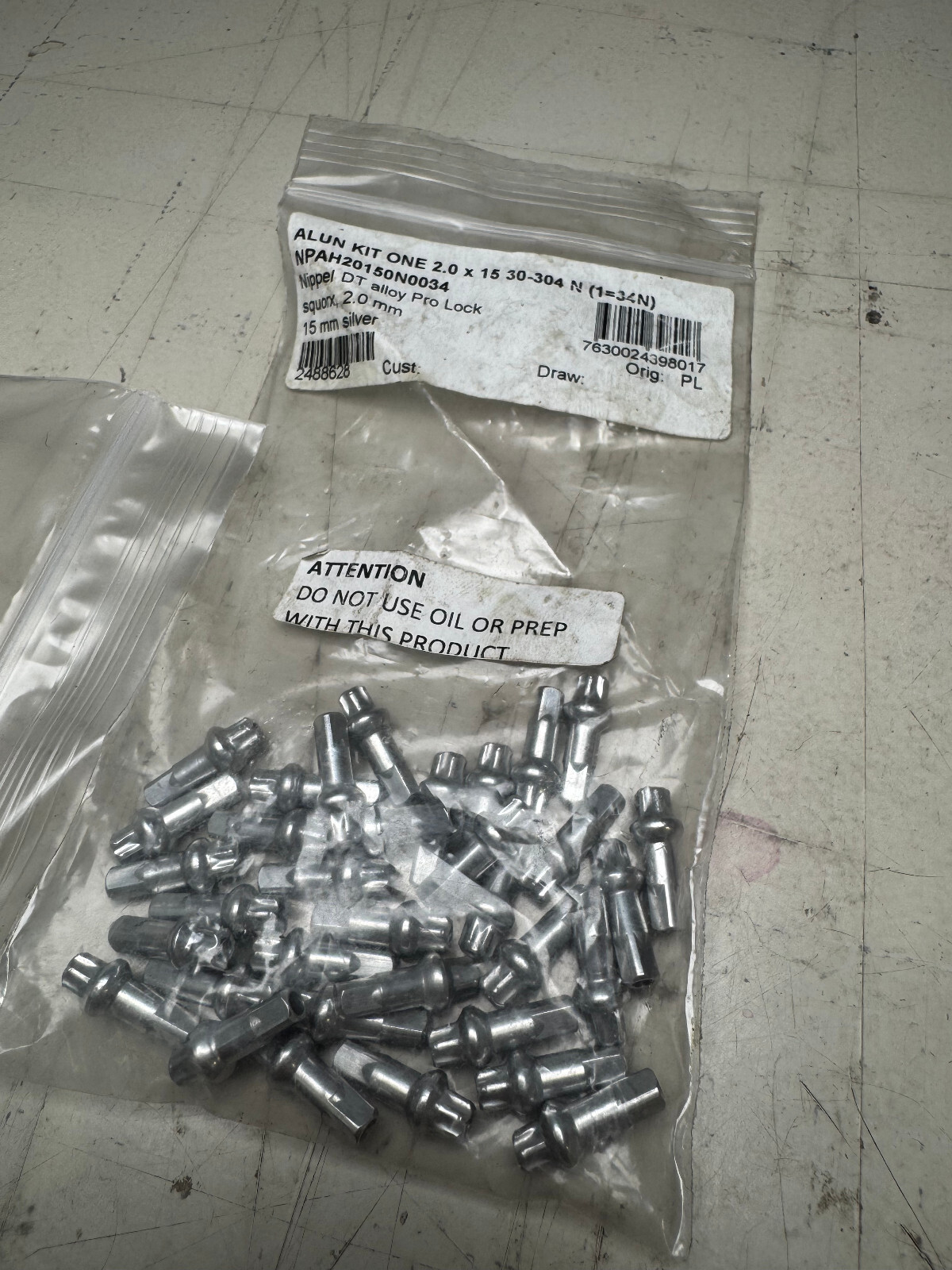 DT Swiss Squorx Pro Head Aluminum Nipples 34 Count Silver