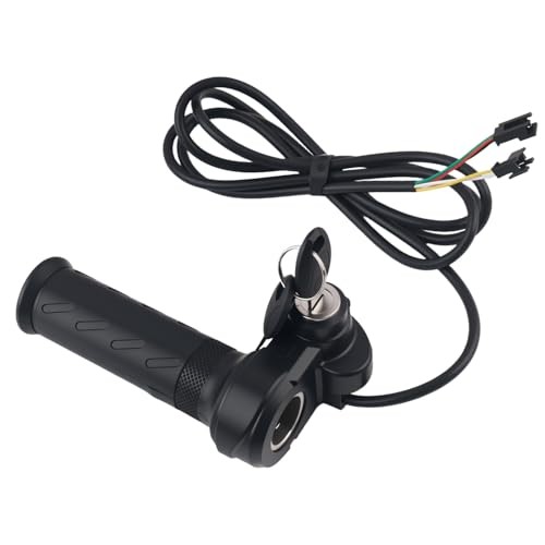 Full Twist Throttle Ebike Grip with 2 Keys,Rubber Ebike Throttle for Speed