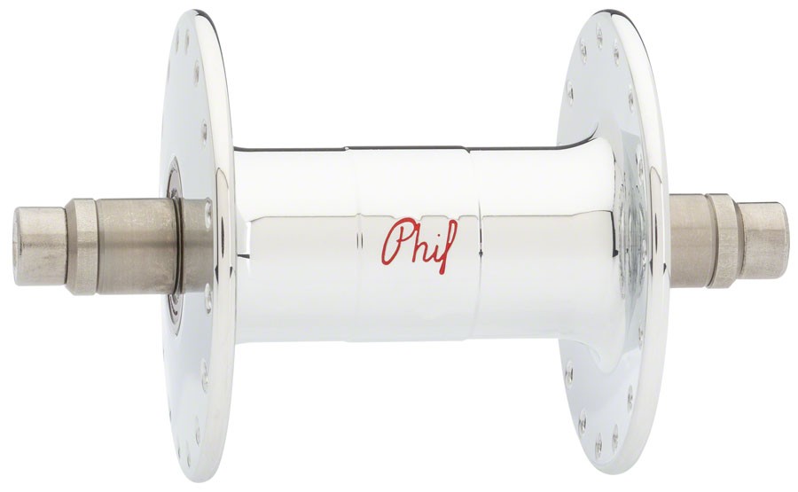 Phil Wood High-Flange Front Hub – 9 x 1 x 100mm, Rim Brake, Polished Silver, 32h