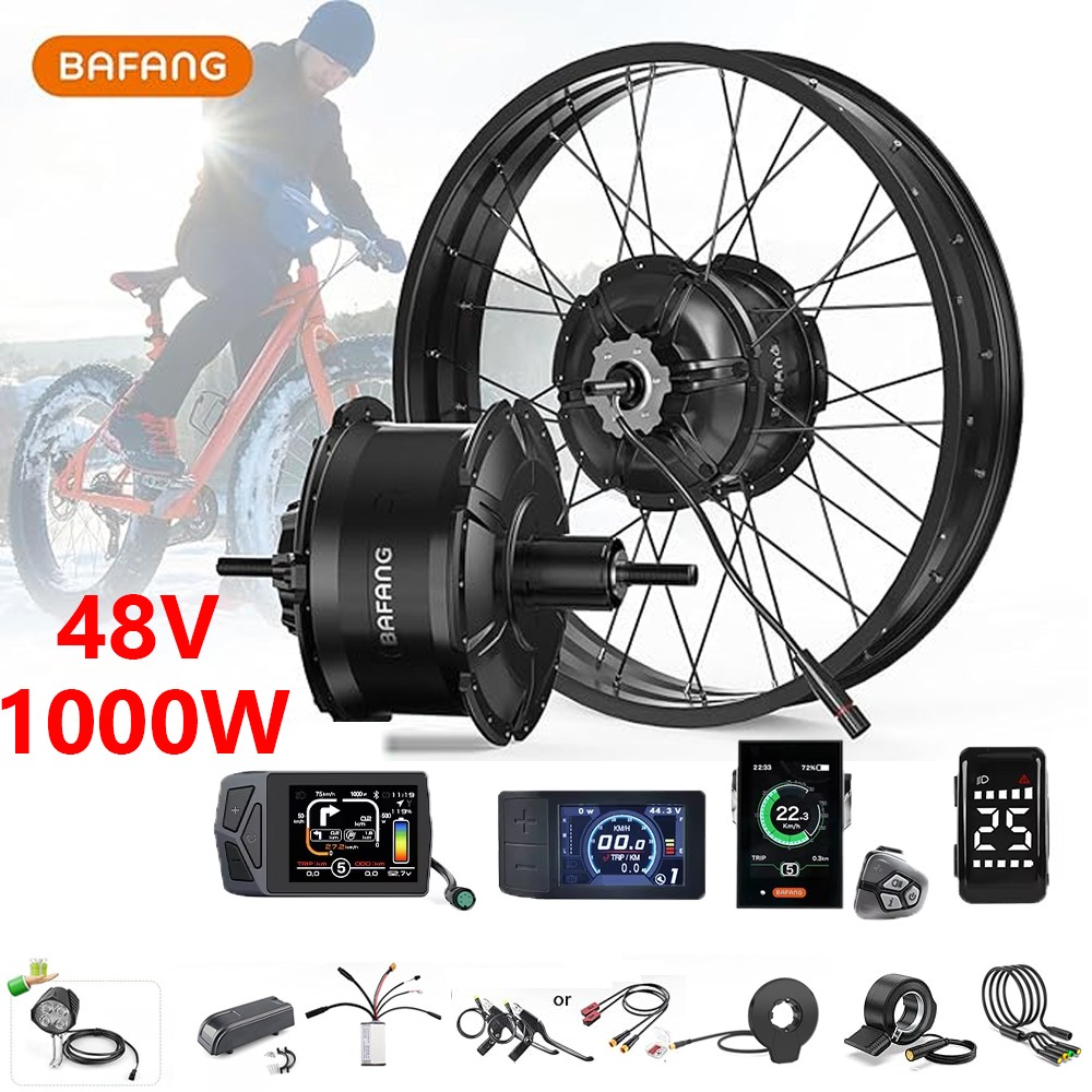 48V1000W BAFANG 26″Fat Tire Rear Wheel Hub Motor Electric Bicycle Conversion Kit