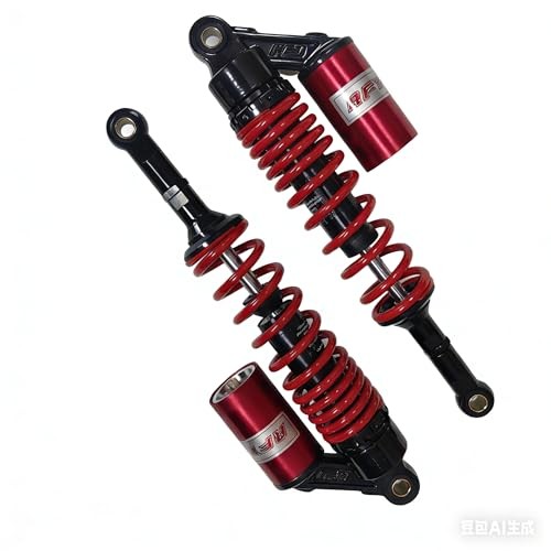 Red Black 7mm Spring Universal Motorcycle Air Shock Absorber 360mm 14.17″