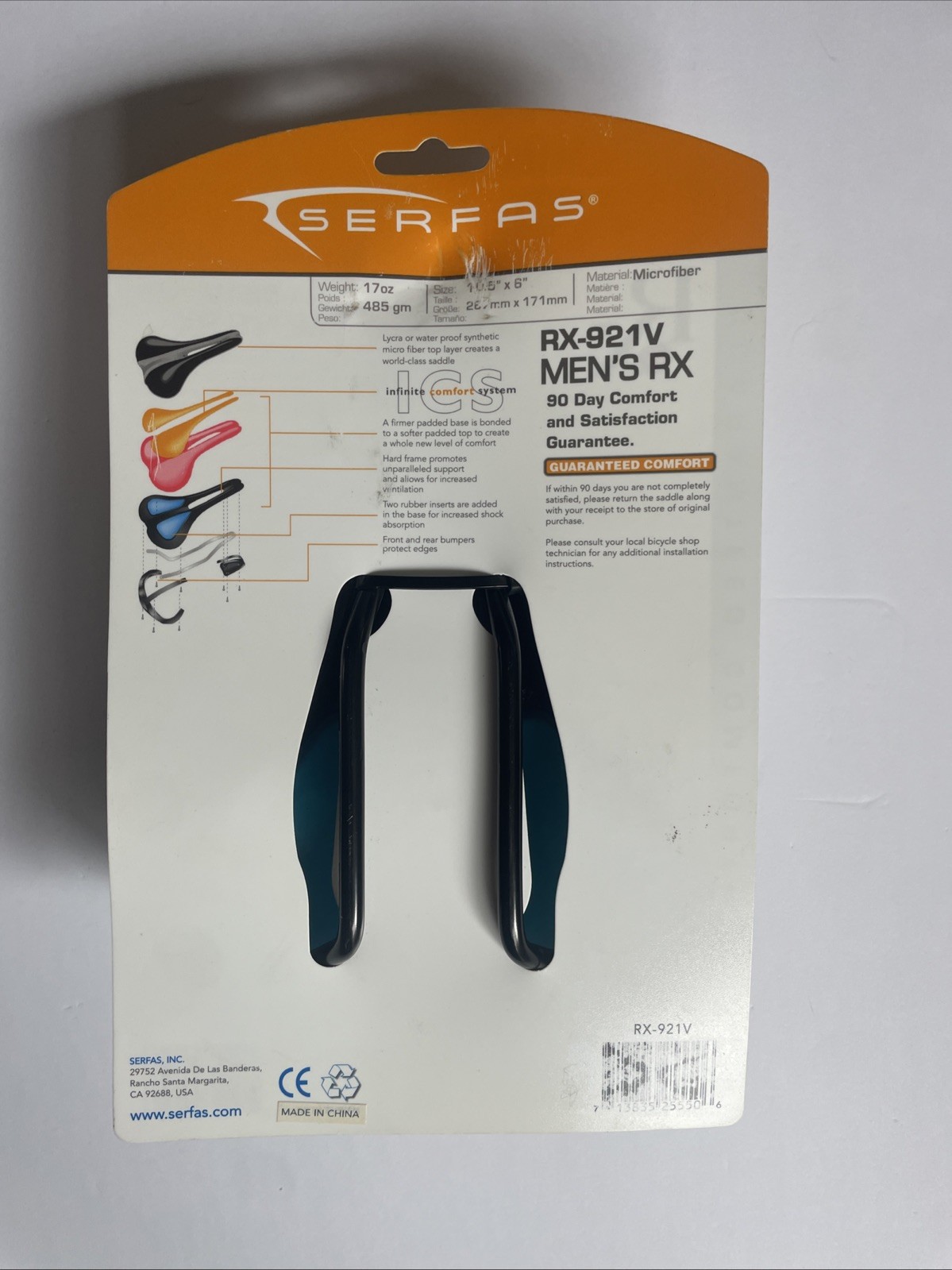 Serfas RX-921V Mens Microfiber Road Mountain Bicycle Saddle Black NEW