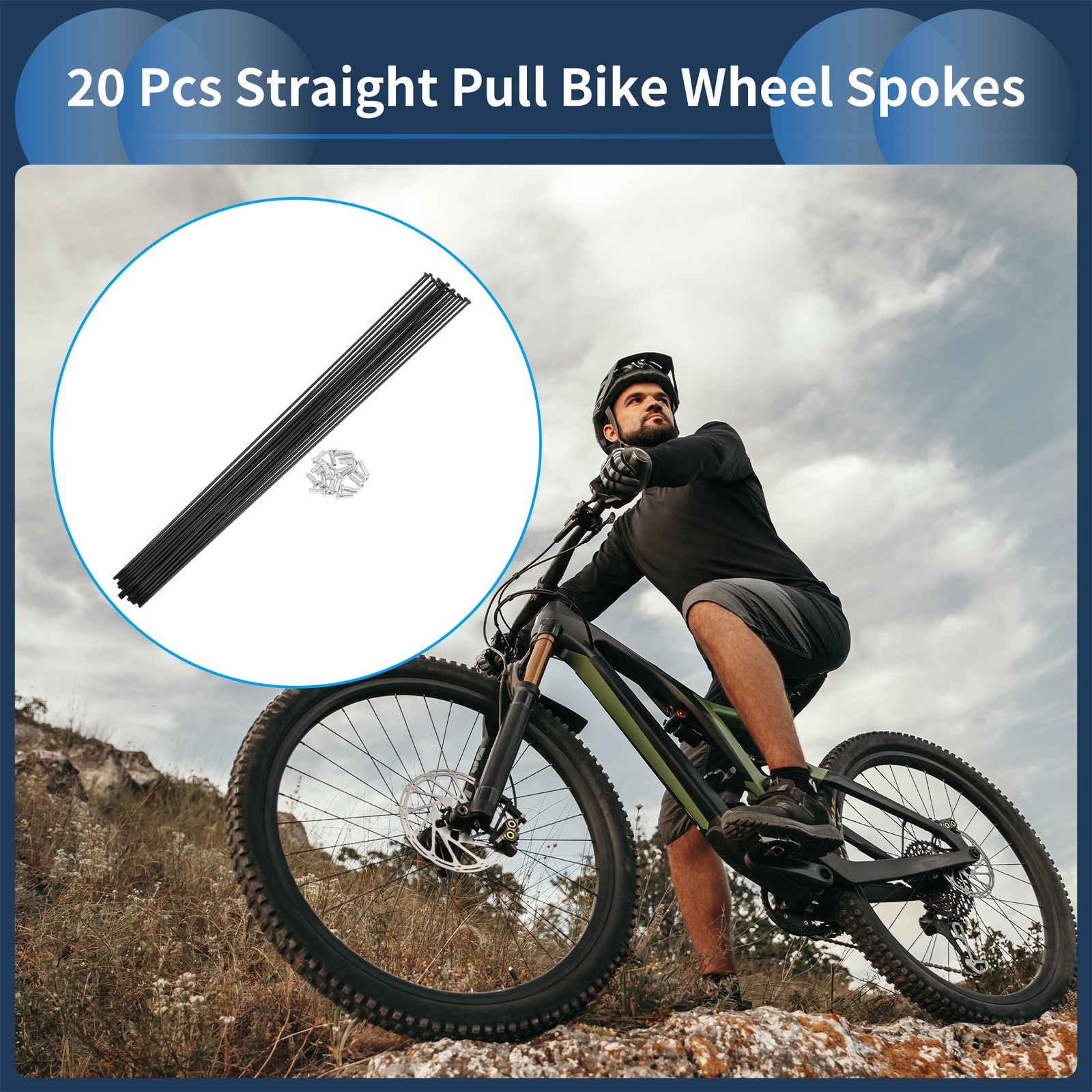 20 Set 14G Straight Pull Bicycle Spokes 305mm Straight Pull Bike Wheel Spokes