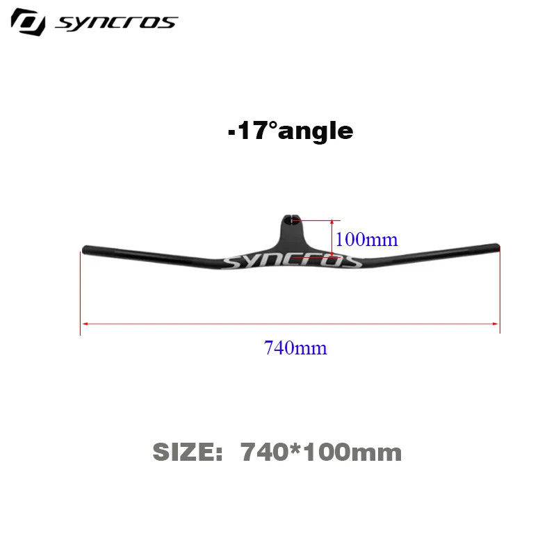 28.6mm -17Degree Carbon Integrated Cockpit Handlebar for Mountain Bike 660~800mm