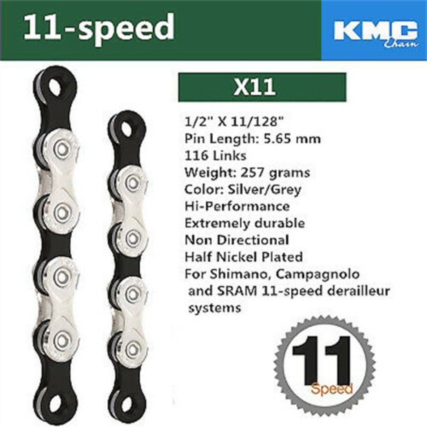 KMC 6 7 8 9 10 11 12 Speed Bike Chain MTB Road 116L 118L with 2x Missing Link