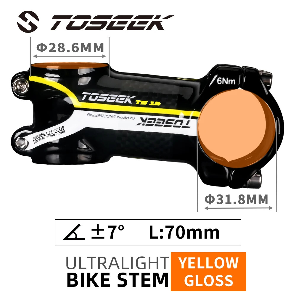 Carbon Stem 70/90/100mm Bike Power Handlebar Stem 7 Degree 31.8mm MTB Bike Stem