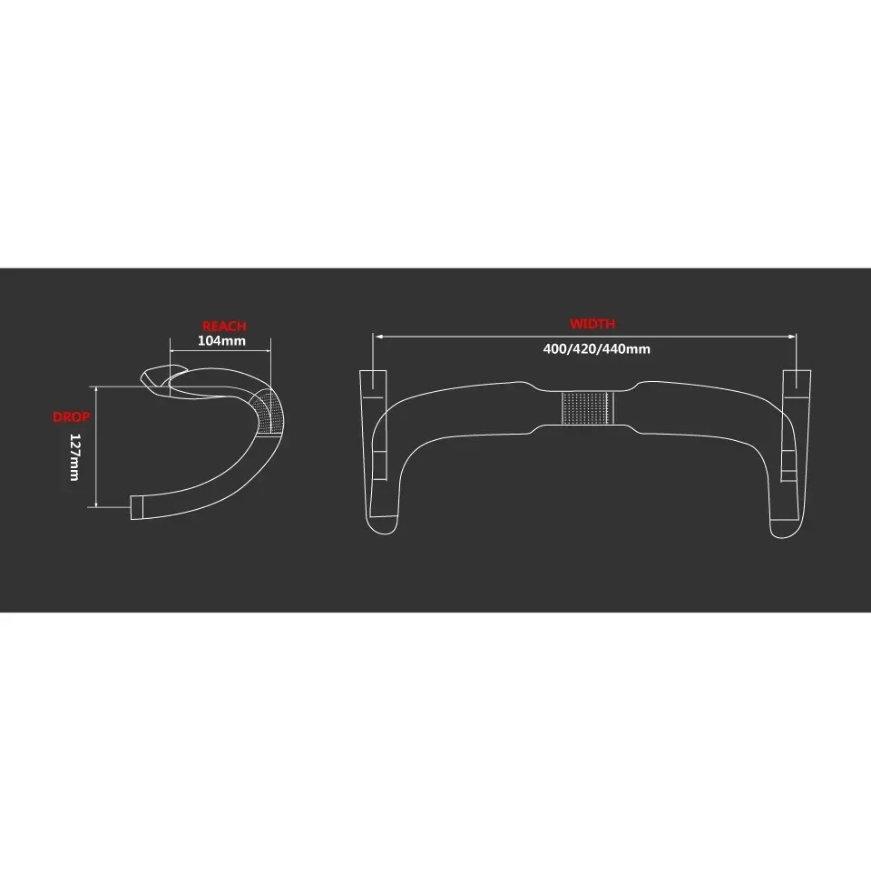 Full Carbon Fiber Road Bike Handlebar Matt/Gloss 31.8*380/400/420/440mm