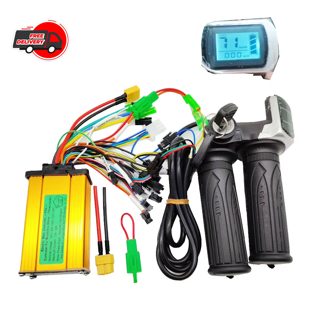 Electric Bike Twist Throttle 36v 48v Grip Speed Display Brushless Controller Kit
