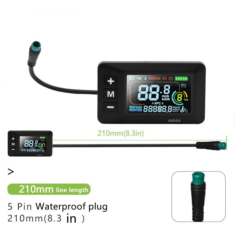 E-Bike Compatible GD02 Smart LCD Color Screen with User Friendly Design EBike