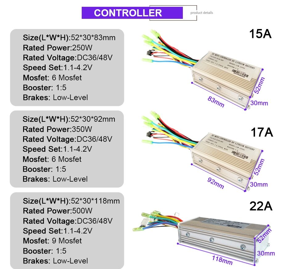 E-Bike Sinewave Controller 250-1500W 15-35A Brushless Controller LCD866 Display