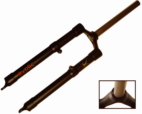 eXotic Rigid Lightweight Alu Fork 1 Inch Steerer Disc &V Brake 42.5cm 26in Wheel