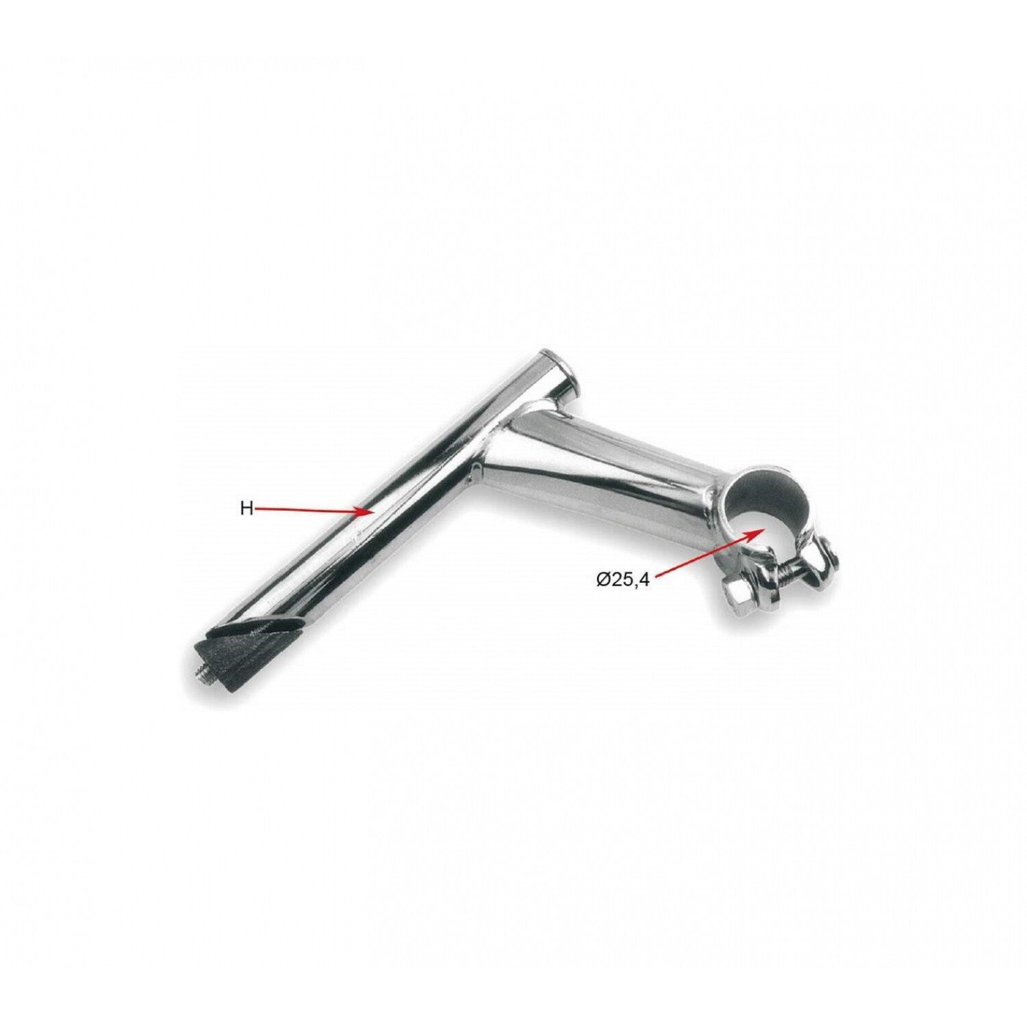 Power Lenkstange V Bike JC-100U-21.1 Lenkervorbau BTT Stahl 21,1mm silber
