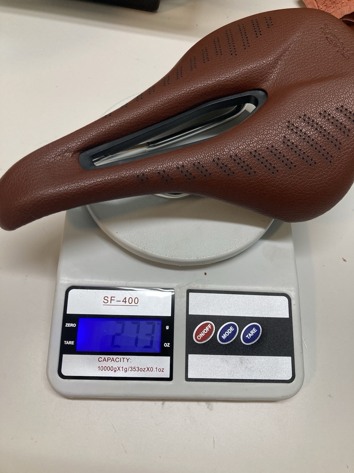 Brown leather saddle 160mm x 250mm road gravel mountain bike seat power short
