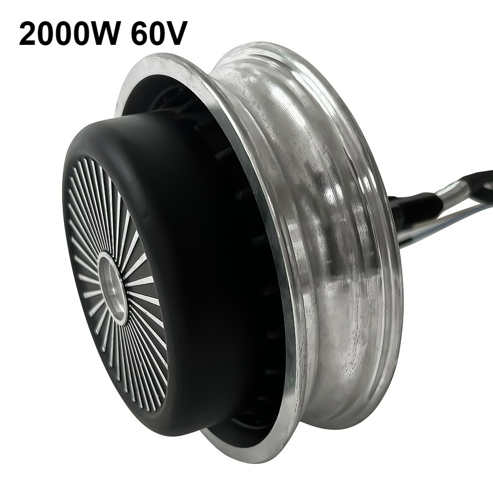10 Inch 2000W 60V Dual Hall Single Shaft Hub Disc Brake Scooter Motor