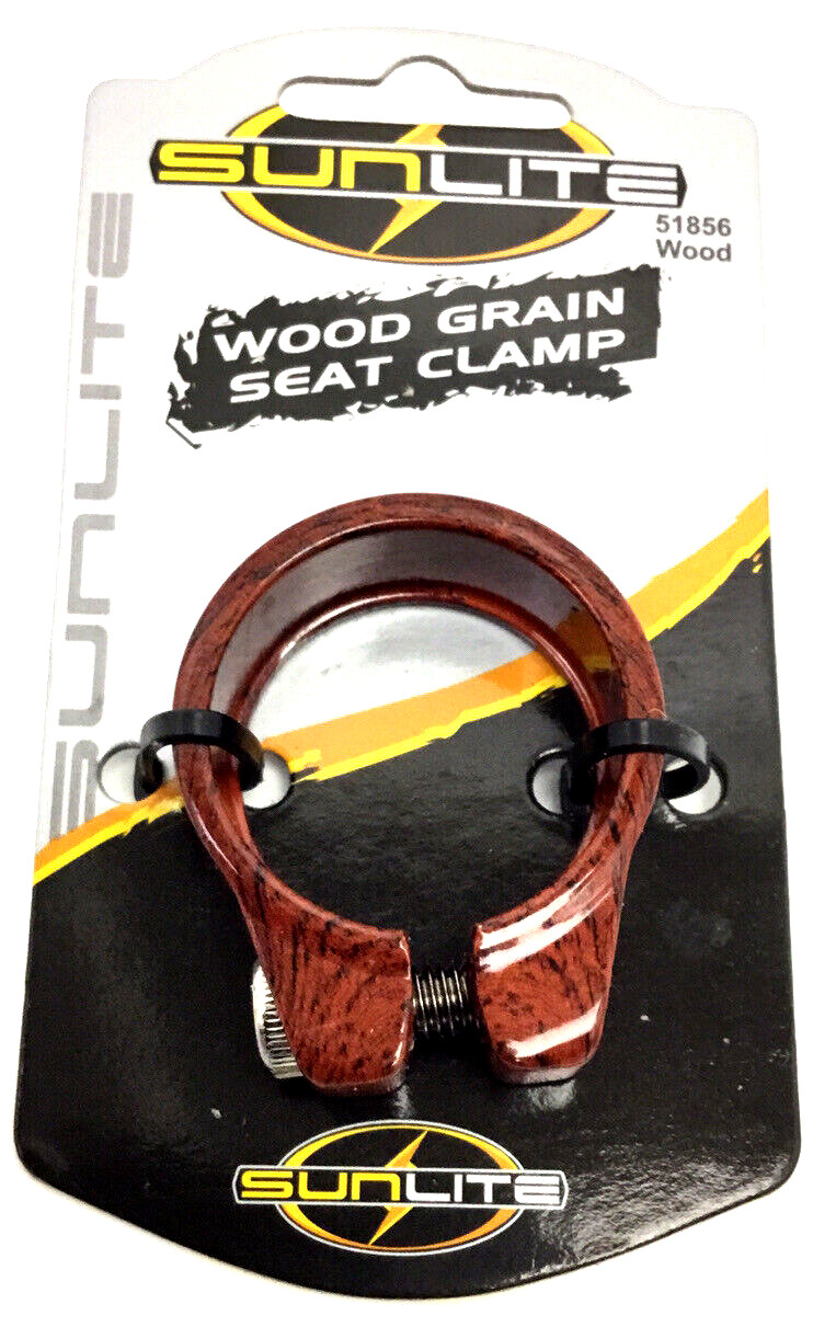 Bicycle Seat Post Clamp 31.8 mm WOOD GRAIN Fits Bikes with 28.6-27.2mm Seatpost