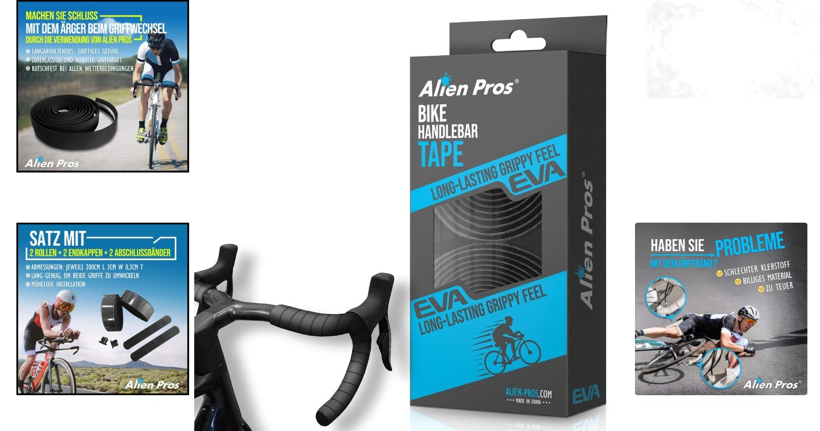 Bike Handlebar Tape EVA Set of 2 Black Grip Wraps for Road Bike Comfort