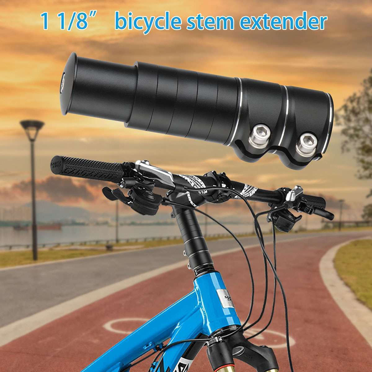 Mountain Bike Handlebar Extender Adaptor Front Fork Stem Riser Extension Head Up