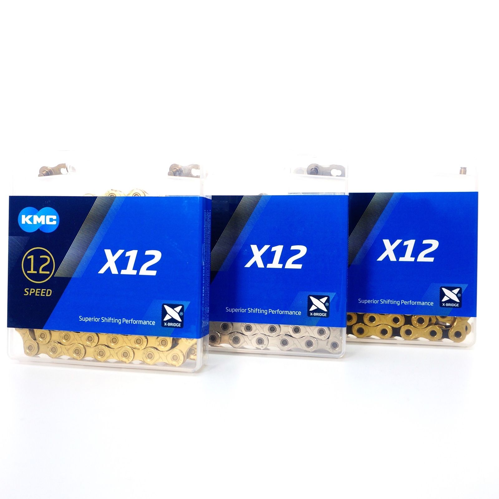 KMC X12 12 Speed Silver/Gold/Black & Gold Ti Bike Chain 126L fit SRAM Shimano