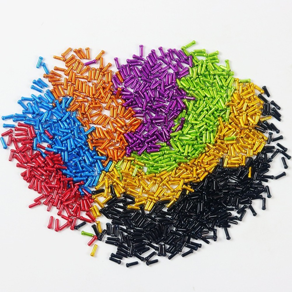 Brake Shifter Crimps Mixed color 1.1*0.3cm 50pcs Bike Inner Cable Tips