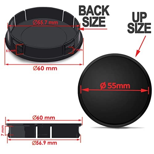 4 x 60 mm Universal Alloy Wheel Hub Caps Wheel Centre Caps Wheel Hub Caps
