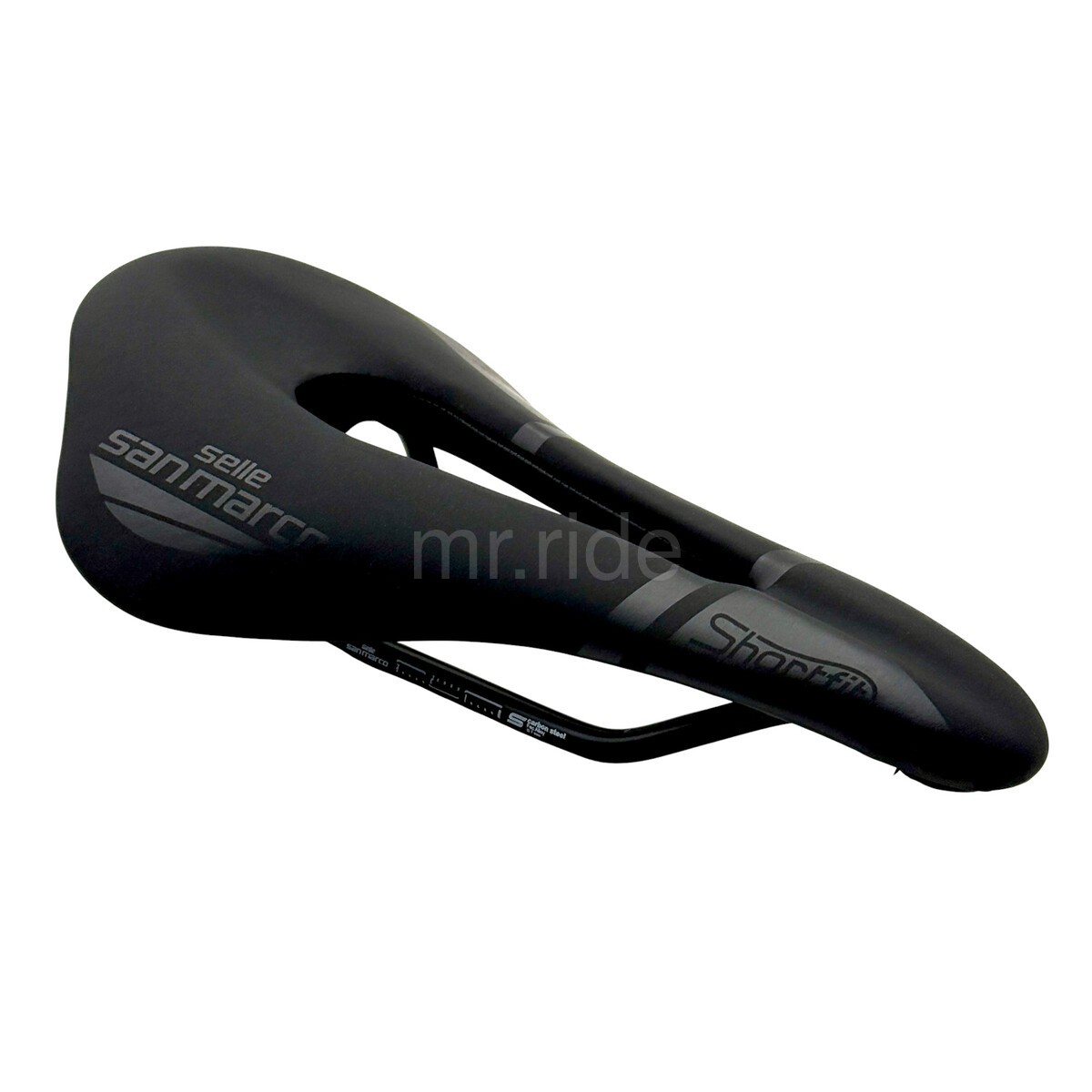 SELLE San Marco ShortFit Saddle 145x250mm Fec Alloy Rail Matte Black Open-Fit