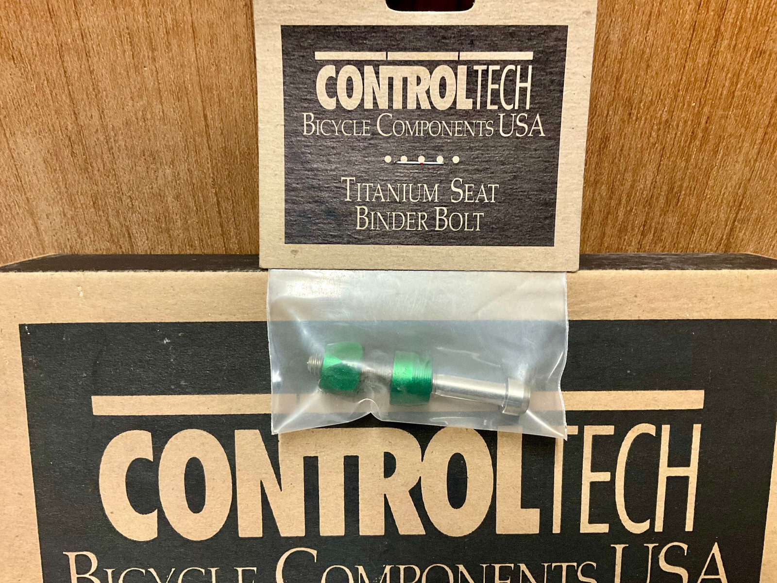 Vintage NOS Original Controltech USA TITANIUM SEAT BINDER BOLT Rare Green Color