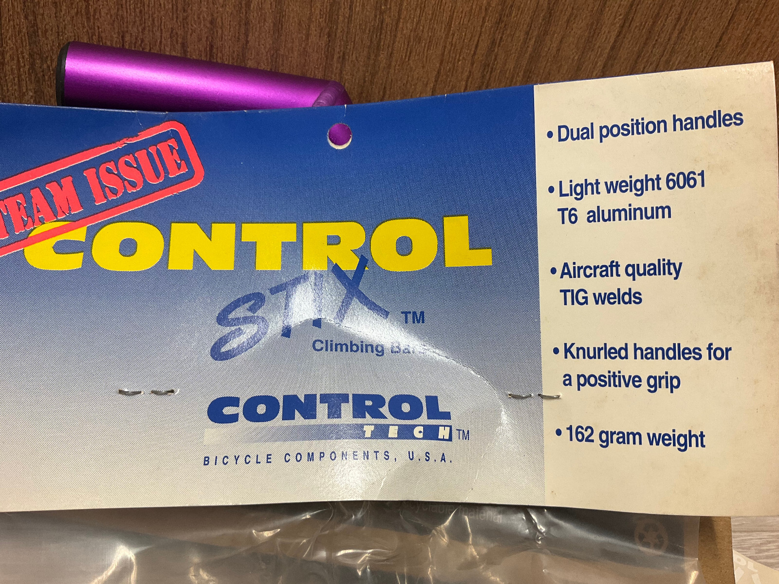 Vintage old school NOS Controltech USA TEAM ISSUE climbing bar STIX purple o.pack