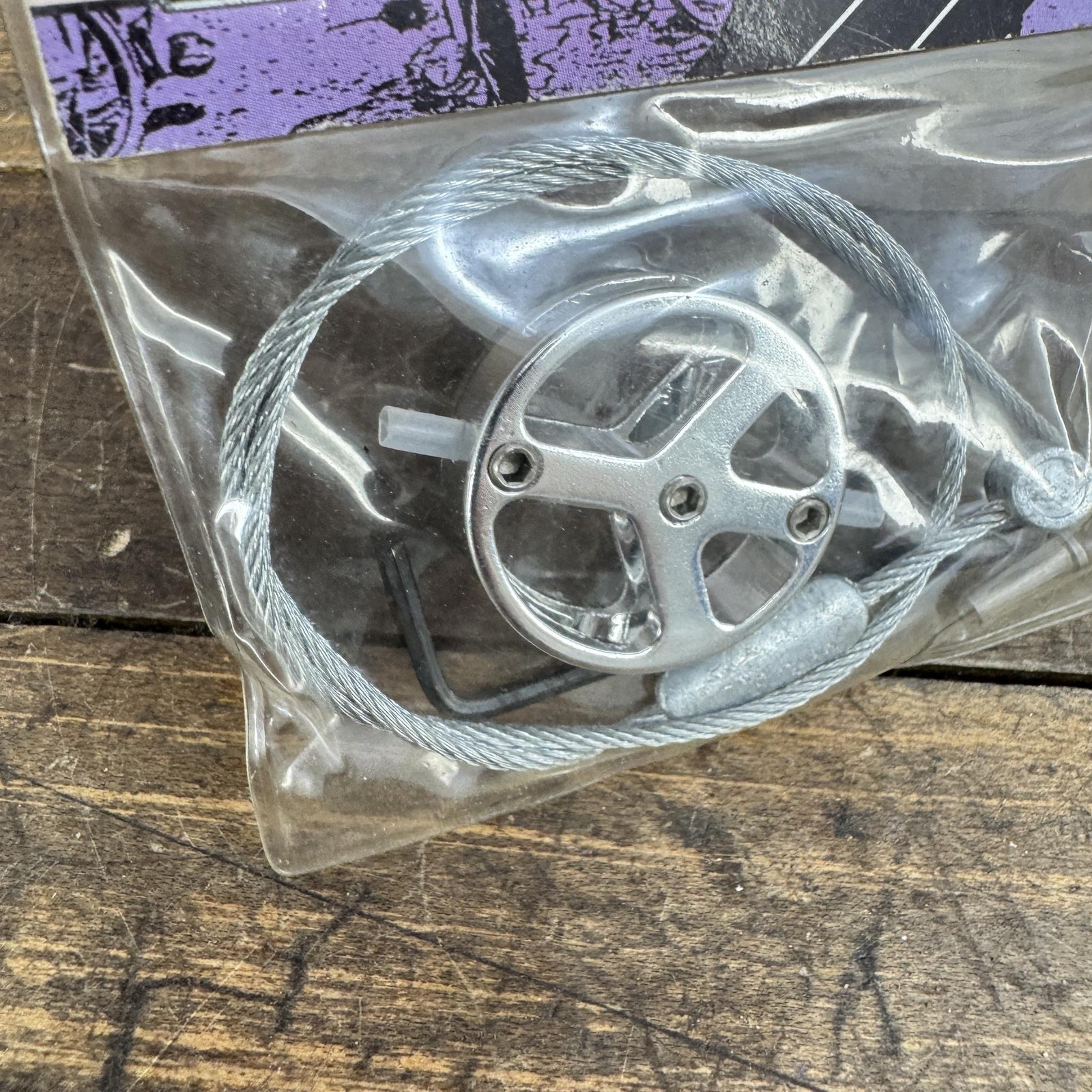 Vintage Brake Cable Hanger Peace Sign NOS Silver Mojo Straddle BMX 90s MTB