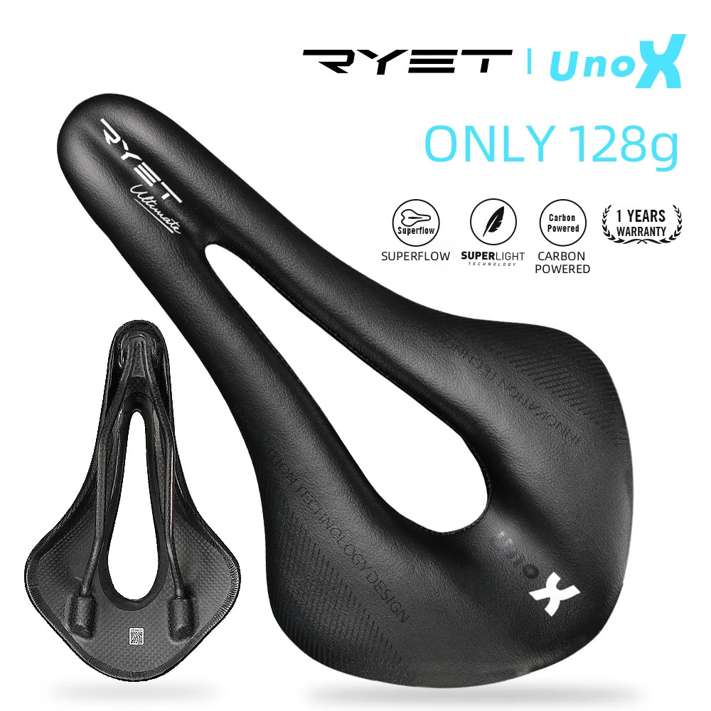 RYET Carbon Fiber Bike Saddle Ultralight Road MTB Racing Seat 240mm Black