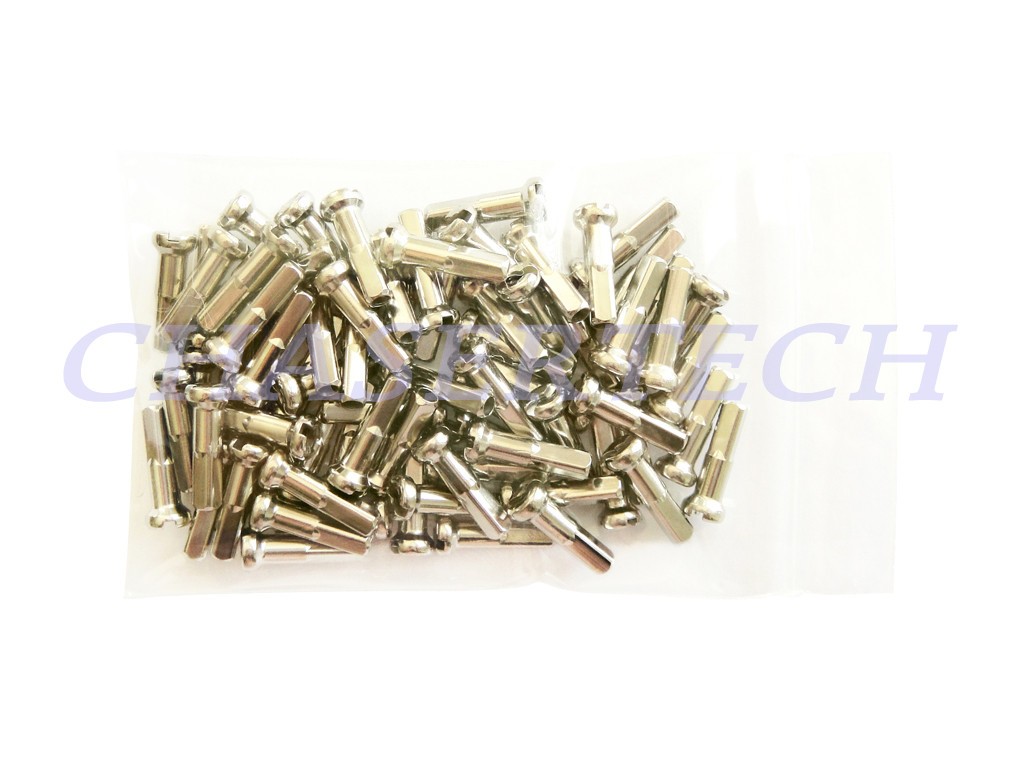 MTB Road BMX Bike 7075 Alloy Spoke Nipples 2.0mm 14G 5/8″ 100 Pcs Silver