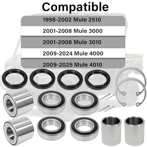 Front & Rear Wheel Bearing with Oil Seal & Spacer Kit fit for Mule 2510 3000