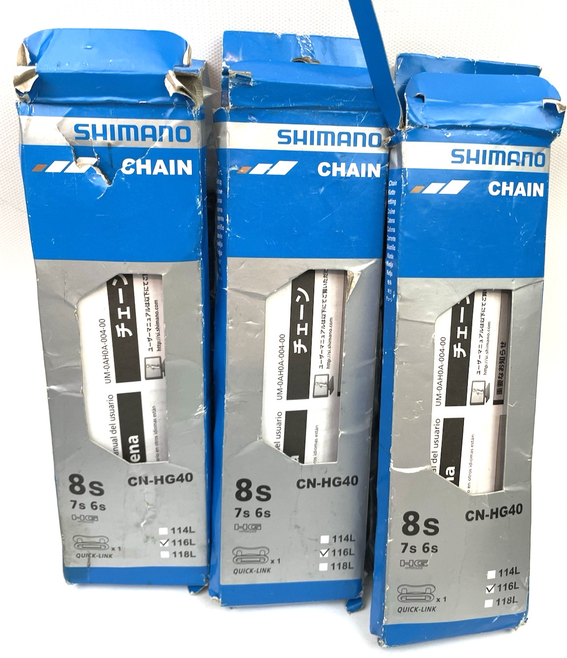 3pc-Lot Shimano CN-HG40 6/7/8 Speed Chain 116 Links 7.3mm Grey Bicycle Chain