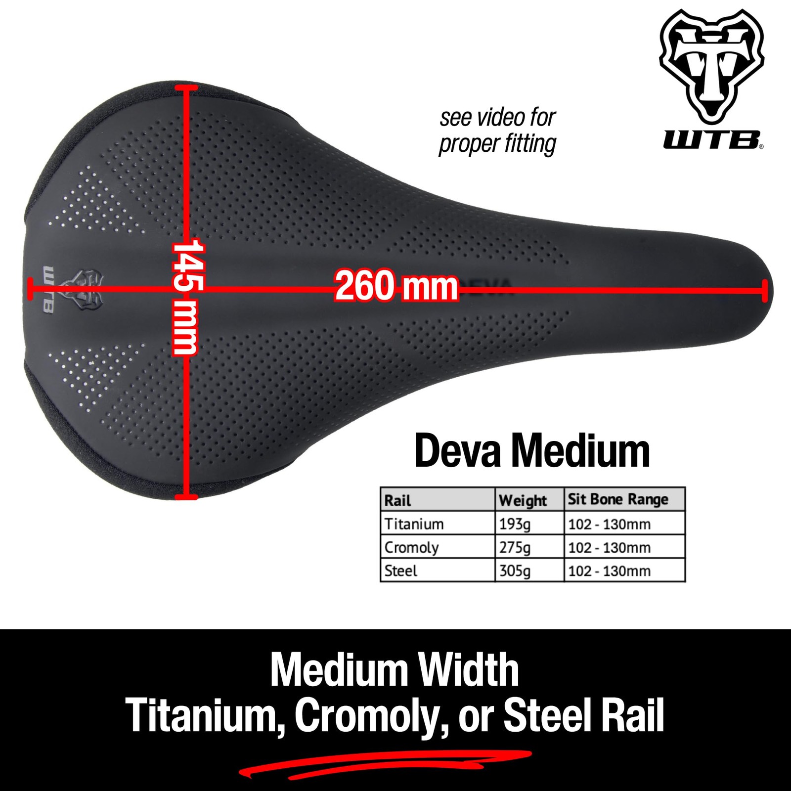 Wtb Deva Bike – For – Rail
