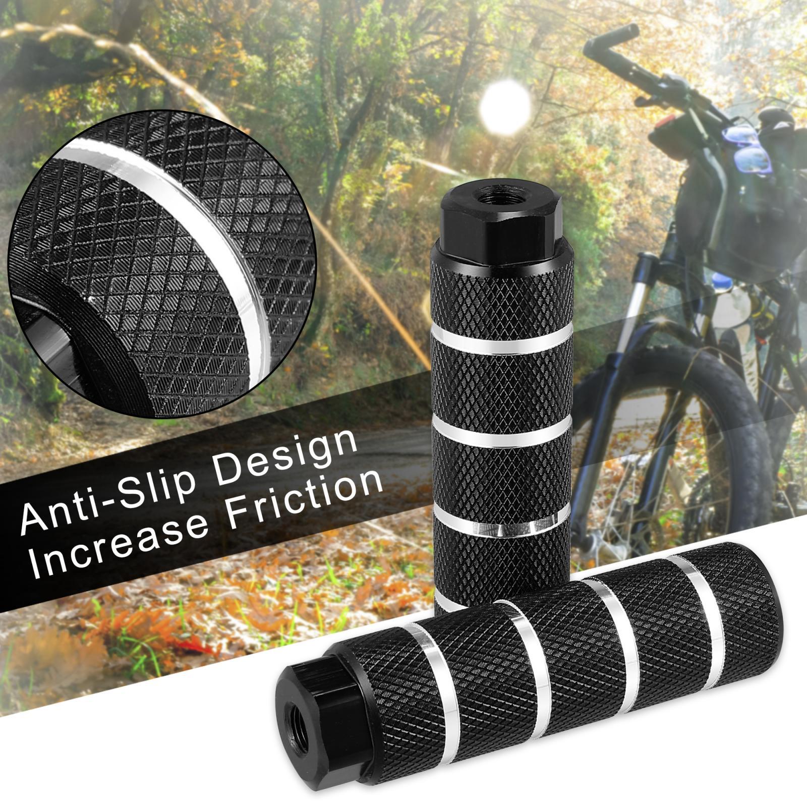 4pc Aluminum Alloy Rear Foot Pegs Black for BMX MTB Bike Fit 3/8 inch Axles