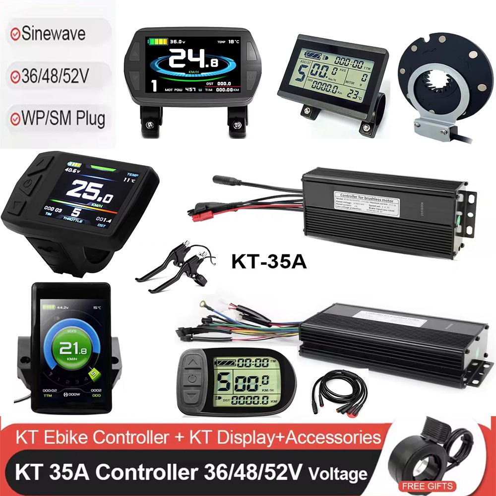 Electric Bike 36V 48V 52V 35A Sine Wave Controller 1500W-2000W w/LCD Display Kit