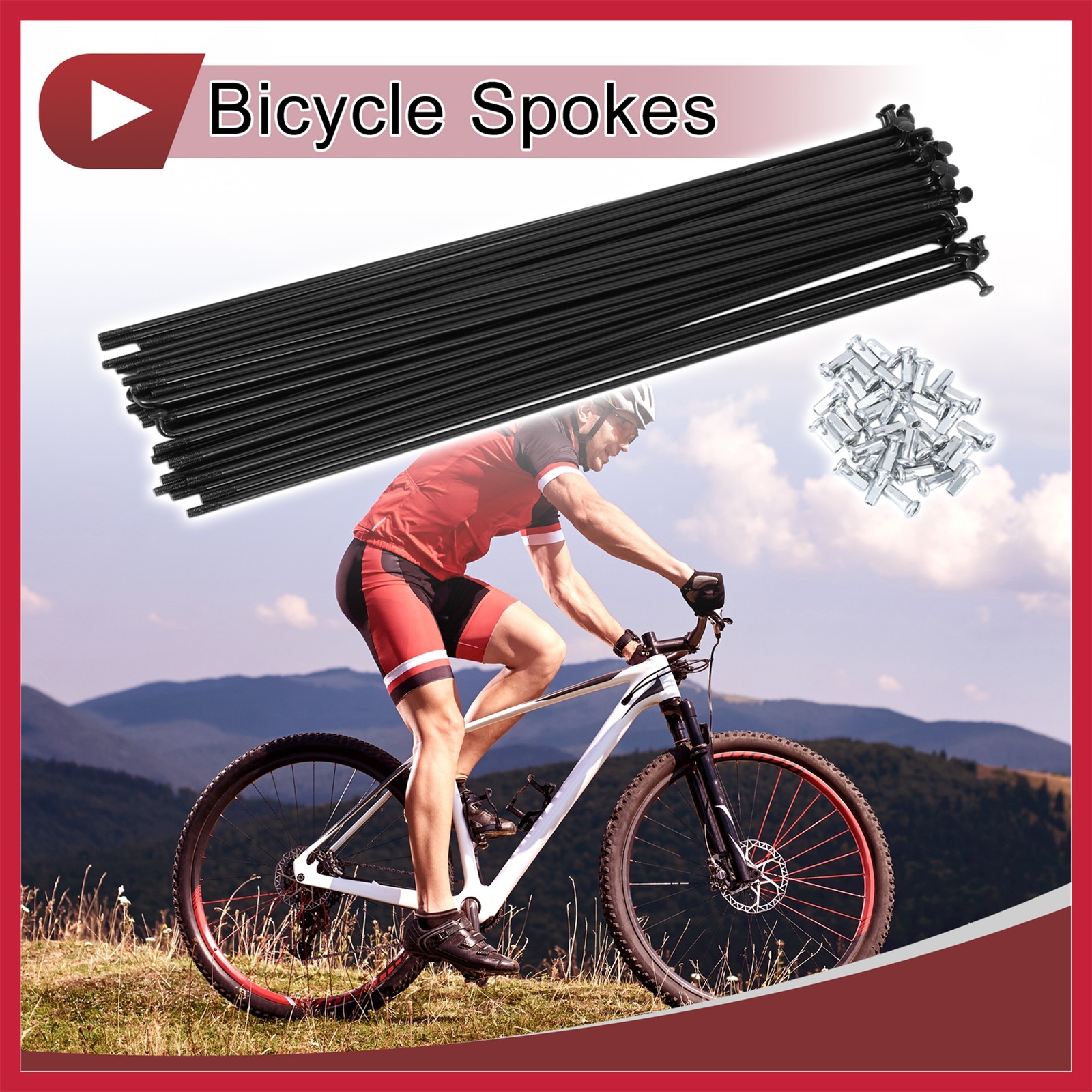 36Set 12G Bicycle Spokes 245mm Bike Wheel Spokes 45 Steel Black
