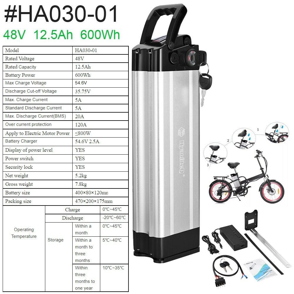 36V 48V 10Ah 15Ah 20Ah E bike Lithium Battery Pack for Electric Scooter Bicycles