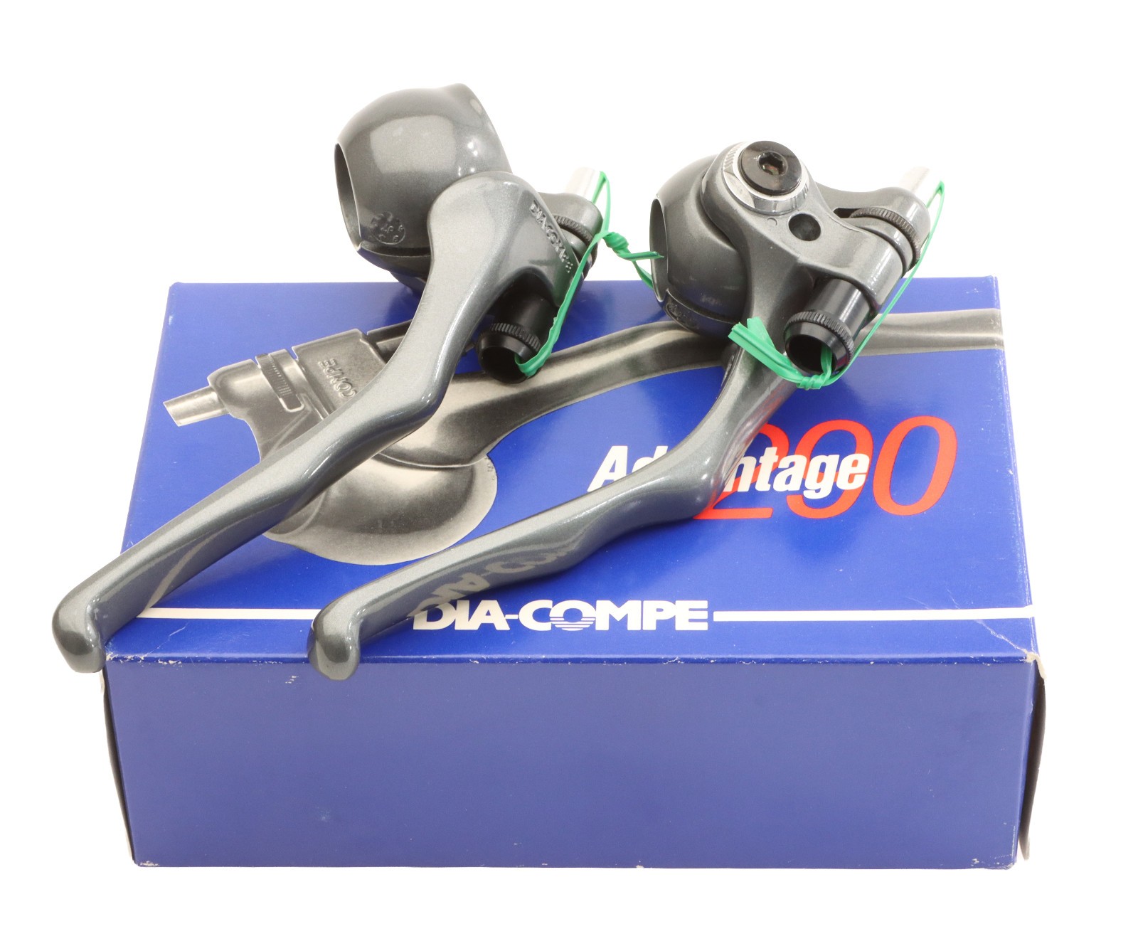 Dia-Compe Advantage 290 Brake Levers PAIR Batwing Vintage 80s Gray NEW NOS NIB