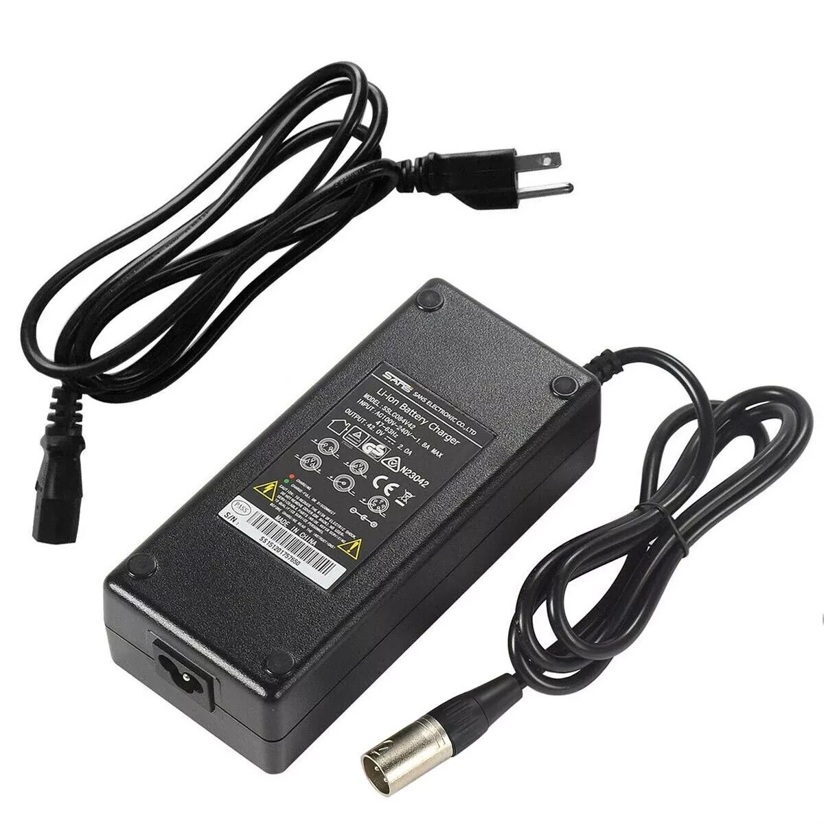 Ebike Battery Charger 54.6V2A with 3-PINS XLR Plug for 48V E-bike Li-ion Battery