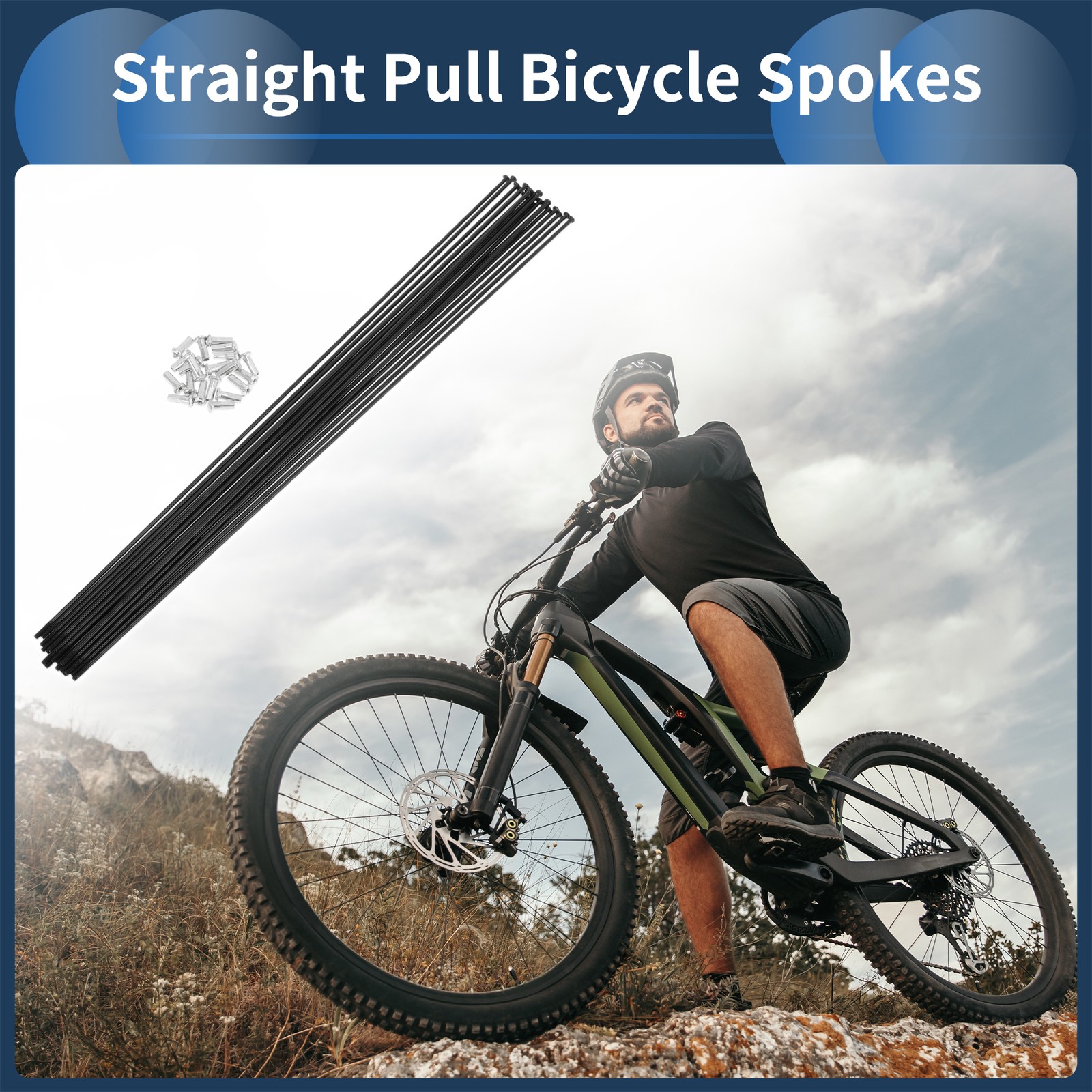 20 Set 14G Straight Pull Bicycle Spokes 305mm Straight Pull Bike Wheel Spokes