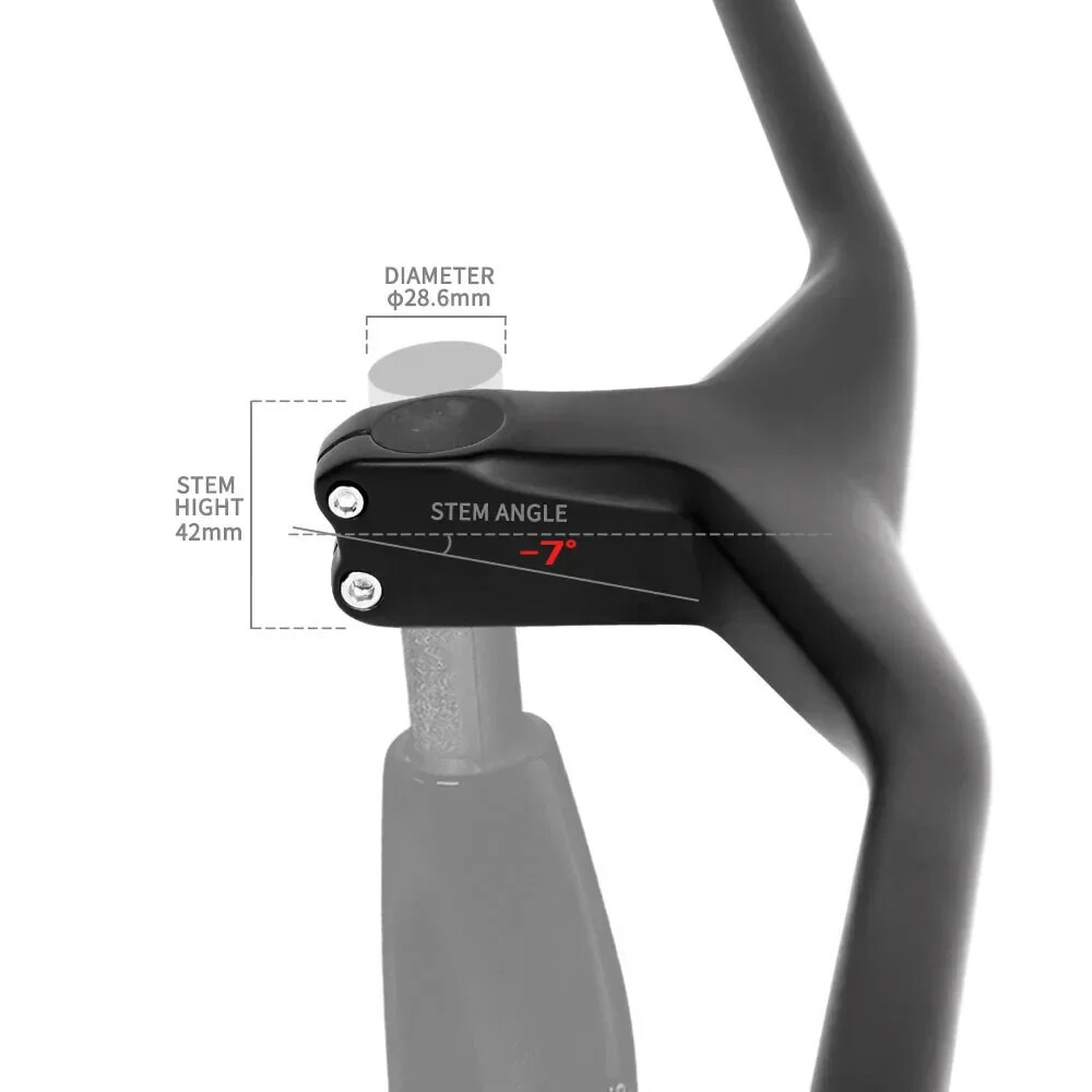 28.6mm -7Degree Mountain Bike Carbon Integrated Handlebar 660-800×70/80/90/100mm