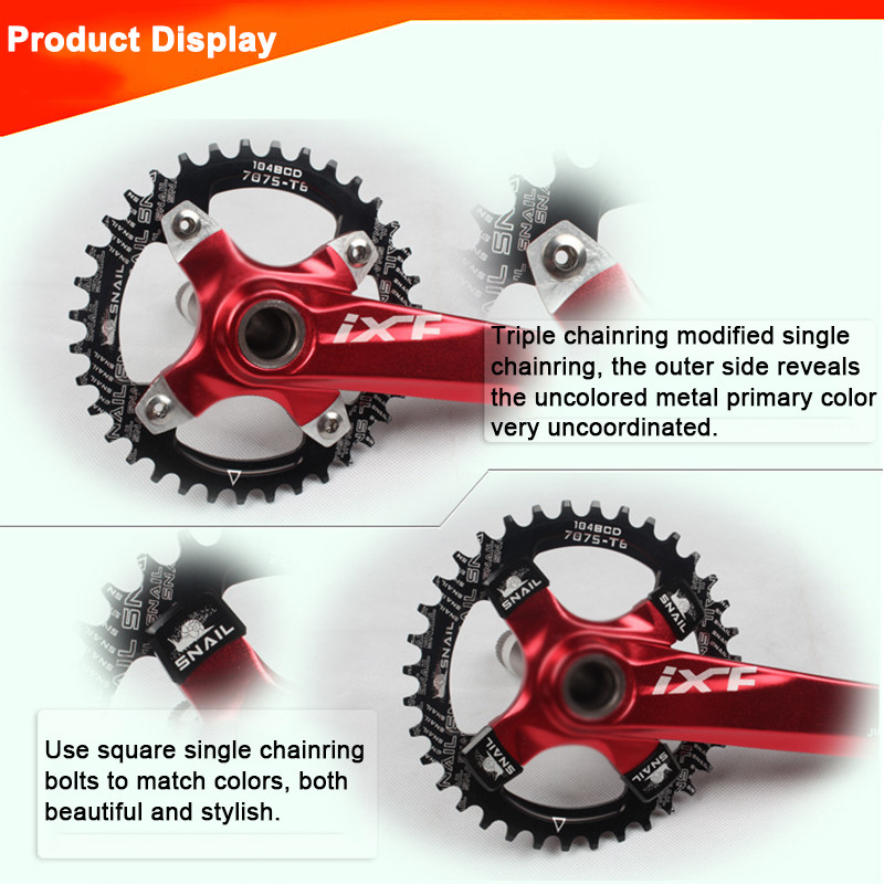 SNAIL MTB Road Bike Single Chainring Screws Sprocket Crankset Chainwheel Bolts