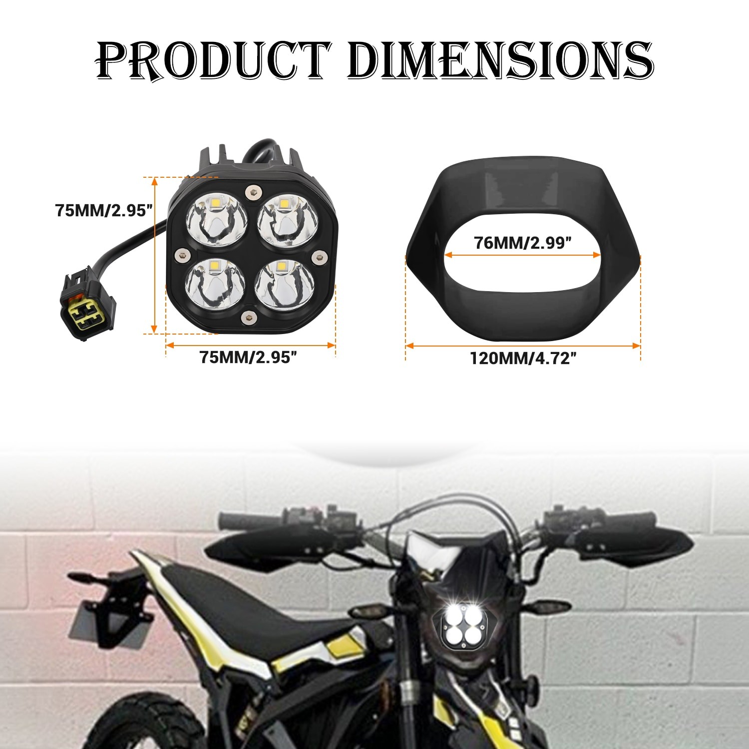 Upgraded Headlight for Sur Ron Ultra Bee Front Lamp Light With Mounting Bracket