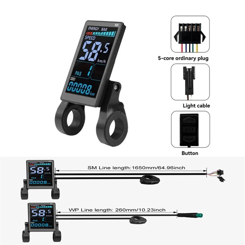 Electric Bike 24V 36V 48V 52V 60V 72V Speed Meter M5 LCD Display Panel Screen