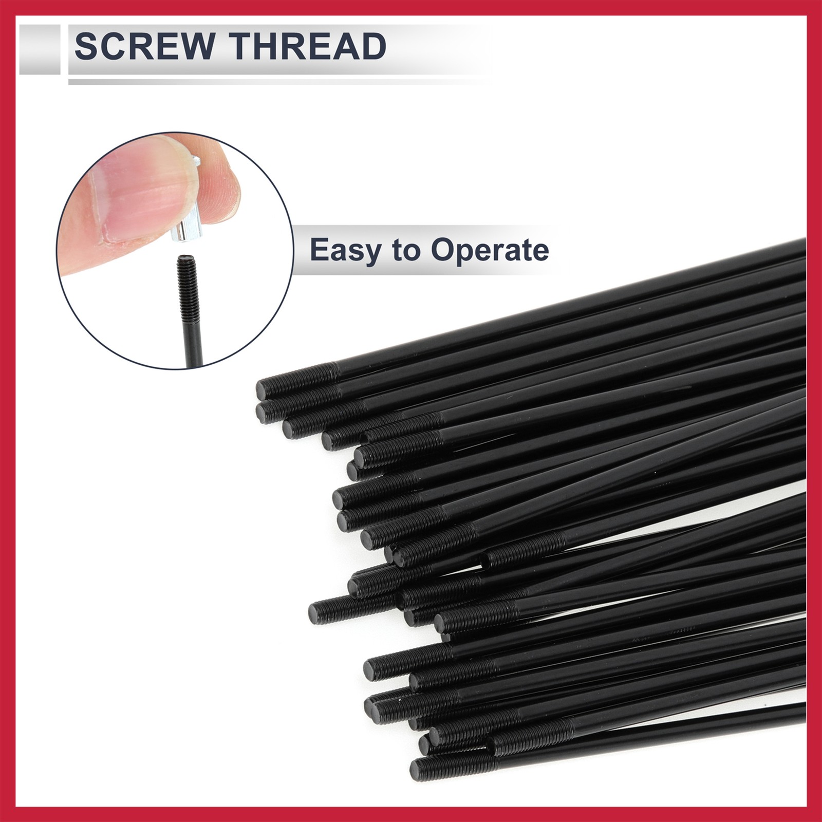 1Set 12G 119mm Length Bicycle Spokes Nipple Carbon Steel Black Universal